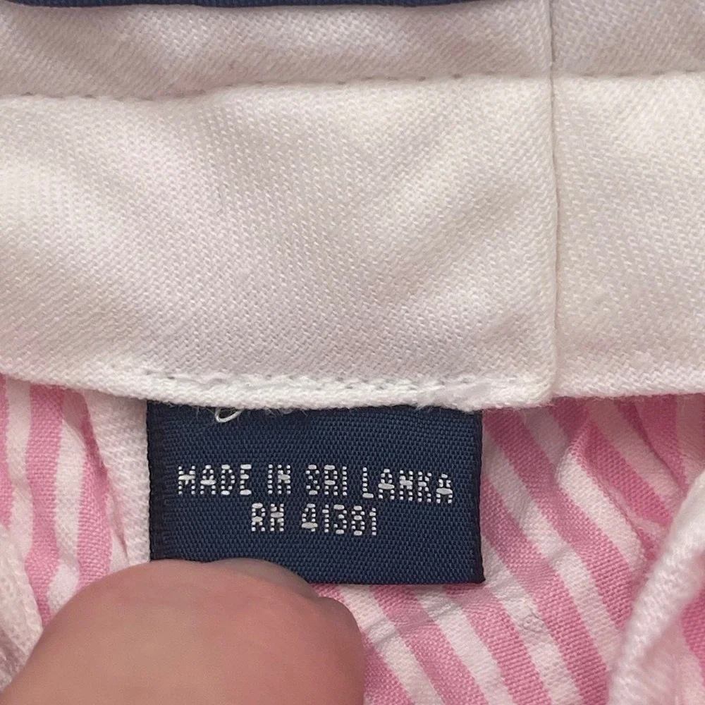 Polo Ralph Lauren Mens Pink White Seersucker Striped Shorts Cotton Size 35 NWT